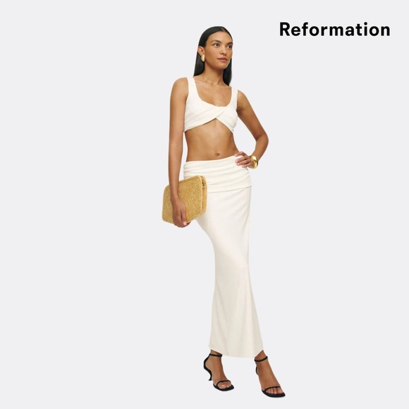 Reformation Eleni Knit Two Piece – Ivory – Size 6 – NWT - Picture 1 of 11